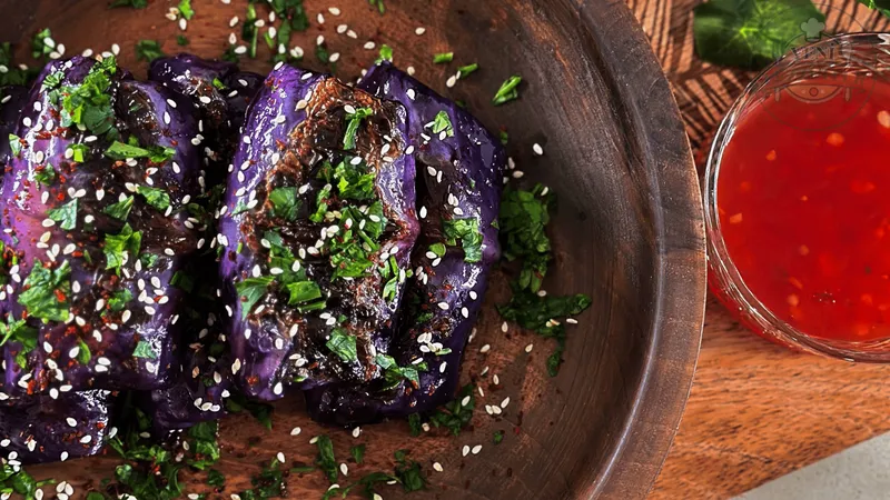 Glutensiz Mor Lahana Dolması